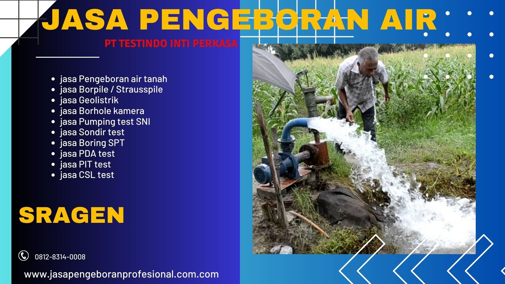 JASA PENGEBORAN AIR TANAH TERBAIK Sragen